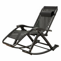 Folding Rocking Chair Adjustable Backrest Folding Rocking Lounger for Tailgaters