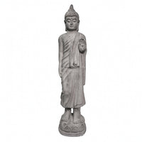 Buddha Statue with Pedestal Ornate Buddha Statue Temple Aesthetic Decor for Garden, Entryway