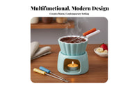 Chocolate Fondue Set Japanese Design Ceramic Melting Pot Ceramic Chocolate Melter Tea Candle Powered Tealight Fondue Warmer