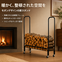 Modern Firewood Rack, Outdoor Matte Iron, Sturdy Firewood Shelf, For Camping Bonfires