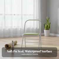 Foldable Design Folding Mind-Body Chair Multi-Functional Mind-Body Assistance Stool Sturdy Steel Frame Folding Exercise Chair Padded Seat for Women, Beginners, Seniors, Home Gym