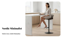 rotating Pedestal Bar Stool Nordic aesthetic Counter Chair Modern Design Height Adjustable for Reception Desk, Cafe, Bistro