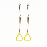Triangular Grips Children's Gym Rings Rope Hanging Plastic Gym Rings Comfortable Grip for Outdoors, Indoors