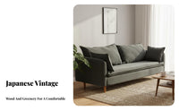 Japanese aesthetic Corduroy Settee Retro Sofa space-saving Living Room Furniture Minimalist for Apartment Dwellers, Interior Design aficionados, Young Adults, Studio Flat, Lounge Area, Bedroom, Home Creamice