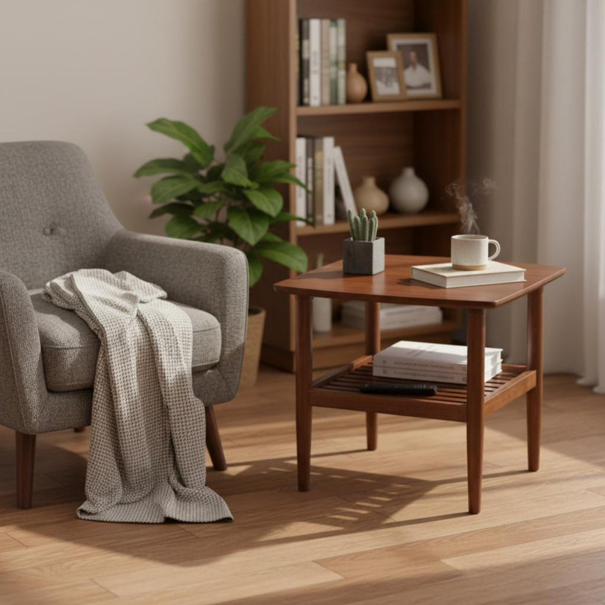 dualtier Square End Table Minimalist Design Household Furniture for homeowners