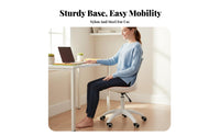 Armless Rolling Task Chair Space-Saving Office Furniture Easy to Clean for Women