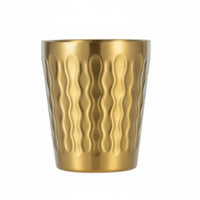 Stainless Steel Cup Shatterproof Korean Style Beverage Cup Easy to Clean Hammered Metal Tumbler for Restaurant, Outdoor