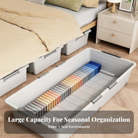 Rolling Underbed Drawer With casters Flat Rolling container slimline Design