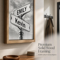 Modern Road Sign Canvas Print Wall Art for Living Room Bedroom Decor