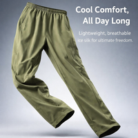 Tracksuit Bottoms Men Ice Silk Nylon for Running and Walking, Joggers with Quick Dry Breathable Material
