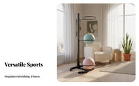 Space-Saving Design Exercise Ball Storage Rack Sturdy Steel Frame Exercise Ball Stand Sturdy Floor-Protecting Feet for Personal Trainers