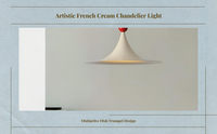French cream hanging light, vintage designer style, E27 base
