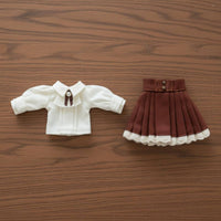 1/12 Scale Doll skirt and shirt Outfit Lace Trim Doll Clothing Set for 6inch Action Figures