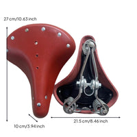 Vintage Bike Saddle with Springs Retro Leather Bike Saddle Shock-Absorbing Bike Seat with Springs Universal Fit for Cyclists