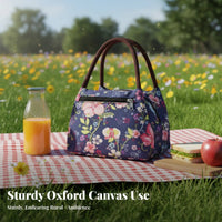 Floral Pattern Tote Lightweight Floral Print fastenered Pouch Reusable for outsideing