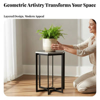 Flower Pot Table Modern Aesthetic Hexagonal Pedestal Table Heavy Duty