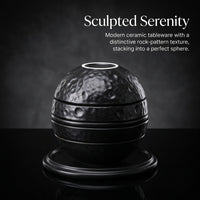 Nordic Ceramic Dinnerware Set, 5-Piece Matte Black