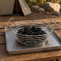 Stainless Steel Coals Basket Heavy Duty Wire Mesh Coals Basket Uniform Heating Distribution