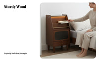 Smart Nightstand Modern Design Smart Nightstand with 2 Drawers Built-in Press Light Integrated Lighting Lighting for Students