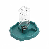 2-in-1 Design Turtle Food and Water Dish Easy to Clean Weighted Pet Waterer Bowl Stable Base Rock-Look Feeding Station Shallow Rim for Reptiles, Turtles, Lizards, Vivarium