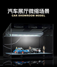 收藏家1:64微缩场景仿真汽车仓库展示收纳送礼亮灯