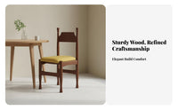 Upholstered Wooden Chair Wabi-Sabi Aesthetic Indoor Furnishing Nordic Inspired Sturdy Wood Legs for Homeowners, Adults, Kitchen
