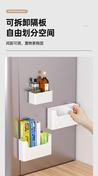 优勤厨房置物架橱柜门内侧保鲜膜套收纳盒冰箱侧收纳挂架子壁挂式 柜门壁挂收纳盒【大号*2】