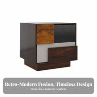 Nightstand with Drawers and Shelf Nordic Aesthetic for Hotel, Homeowners, Adults
