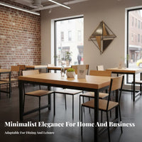 Dining Table and Chair Set Rectangular Kitchen Table Space Saving Dining Set Sturdy Metal Legs Easy Install Suitable for Families Homeowners Cafe Holiday Dinners