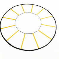 Storage Bag Circular Agility Ladder Portable Round Hoop Agility Instructor 12-Section Speed Ladder Black and Yellow