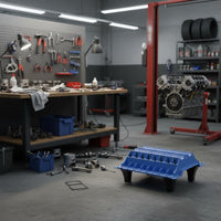 Parts Organizing Stand with Legs Slotted Engine Parts Organizer Molded for Mechanics, Workbench