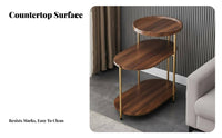 3-Tier Shelf Table Space-Saving 3-Tier Accent Stand Rounded Edges for Homeowners