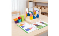 Wooden Mirror Block Set Colorful Mirrored Wooden Block Set Stacking Toy for Young Children, Preschool, Playroom