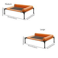 Breathable Elevated Pet Cot with Supportive Side Cushion Mesh Raised Dog Bed with Bolsters Supportive Elevated Pet Bed Long-Lasting for Indoor