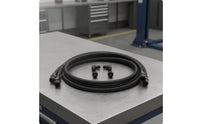 6AN Gearbox Cooler Line Kit Braided Gearbox Cooler Line with Fittings Flexible Black Anodized for Mechanics, Car Builders, Engine Bay