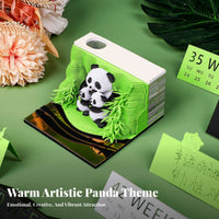 Creative Gift Tear-Away Panda Sculpture Multifunctional Panda Paper Carving Block Multi-Functional for Students, Desktop, Study Desk, School