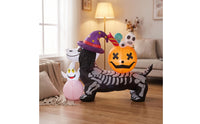 Skeleton Dog with Pumpkin Head Outdoor Inflatable Skeleton Dog Seasonal Outdoor Decoration