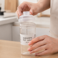 Tabletop Seasoning Container, Airtight, Spice Bottle, 540ml, Transparent, Plastic, One-Hand Operation, Outdoor Compatible