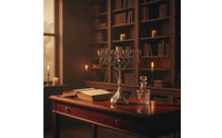 Nine-Head Candlestick Metal Candle Stand Embossed for Mantel