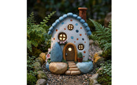 Solar House Ornament Resin Stone House Light Whimsical Design for Patio