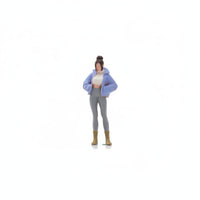 Hand-Painted Bun Hairstyle Girl Figure Realistic Details 1/64 Scale Figure for Sand Table Models