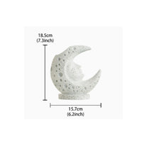 Moon Resin Vase Statue Design Home Decor Gold Finish for Living Room, Office