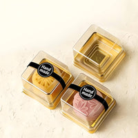50 Pieces Mini Cake Box Gold Base Mooncake Dome Box Stackable Design for Wedding