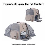 Expandable Cat Backpack Large Capacity Expandable Mesh Rucksack for Vet Visits