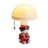 Dome Shade Lamp Soft Glow Chinese Figurine Night Light Regal Style Jellyfish Night Light for Bedroom