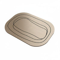 Diatom Mud Bath Mat Rectangular Home Accessory Printed Line Pattern for Doorway