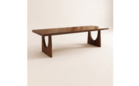 Natural Wood Bench with Arched Cutouts Rustic Dining Bench Farmhouse Furniture Modern for Homeowners