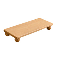 Solid Wood Monitor Riser with Wooden Feet Space-Saving Wooden Monitor Stand Ergonomic Desk Shelf Minimalist for Office Workers, Students, Workstation
