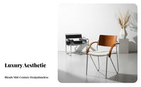 Bauhaus Aesthetic Armchair Upholstered Seat Dining Chair Thickly Padded Vintage Influenced by for Adults, Families, Office