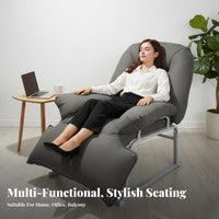 Foldable resting Recliner Folding Design Adjustable Padded Cot with Headrest Pillow Secure Locking System for House Guests, Home